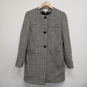 Talbots Collection Womens Size 4 Vintage Wool Houndstooth Lined Coat Jacket